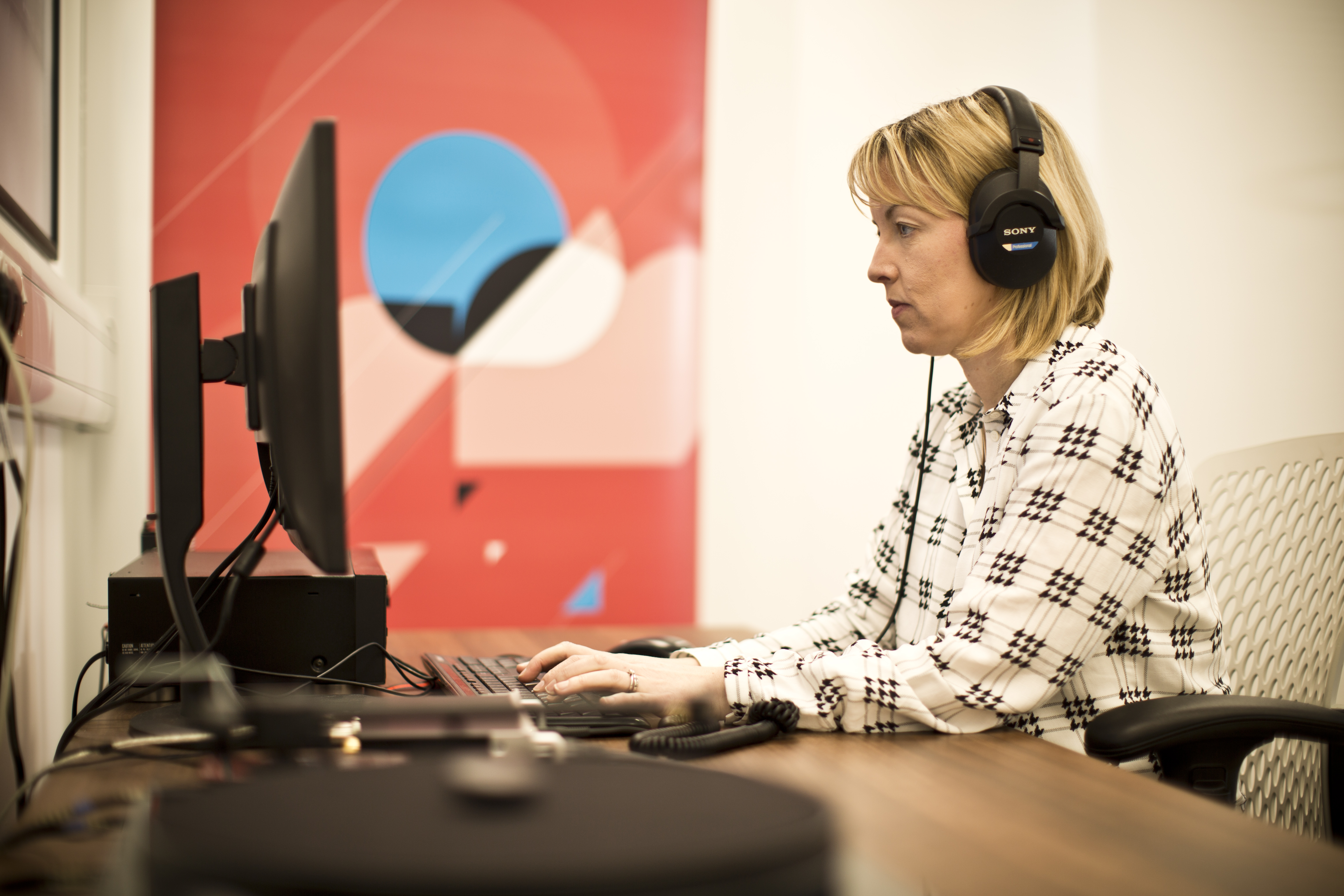 Heritage Quay, woman using computer