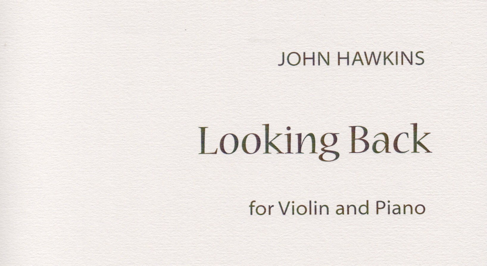 Cover image of Looking Back by John Hawkins