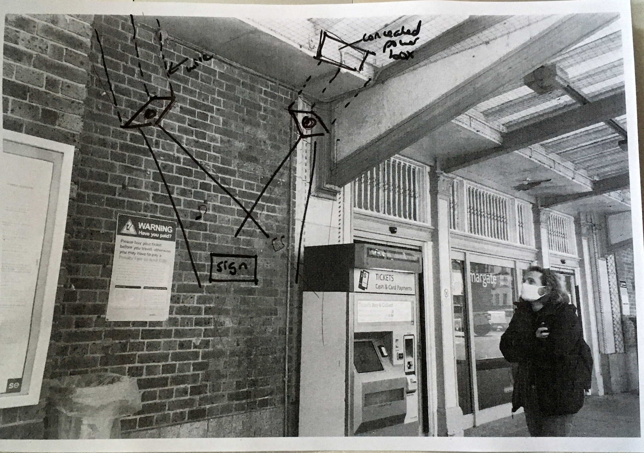 Producer Geoffrey Papin stands outside Margate Station, looking at potential locations to display speakers to play Isle of Sound. 